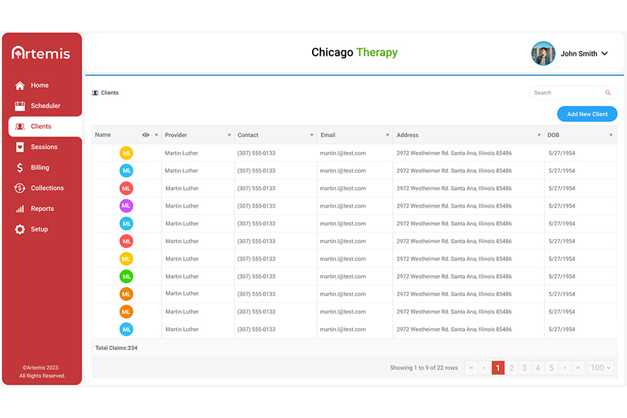 screenshot of ABA Practice Management